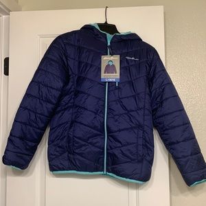 Kids, blue, large (14/16) Eddie Bauer puffy jacket